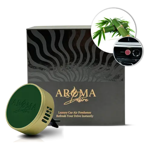 Bamboo car air freshener gift — vent clip