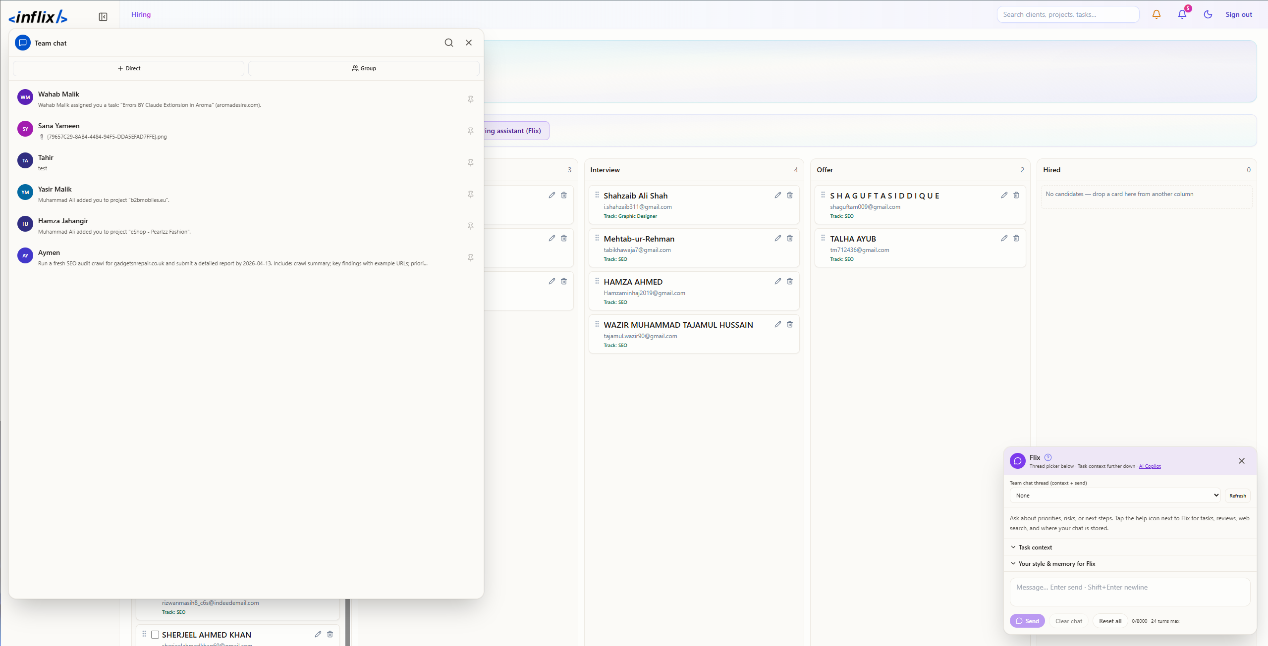 Flixhub team chat
