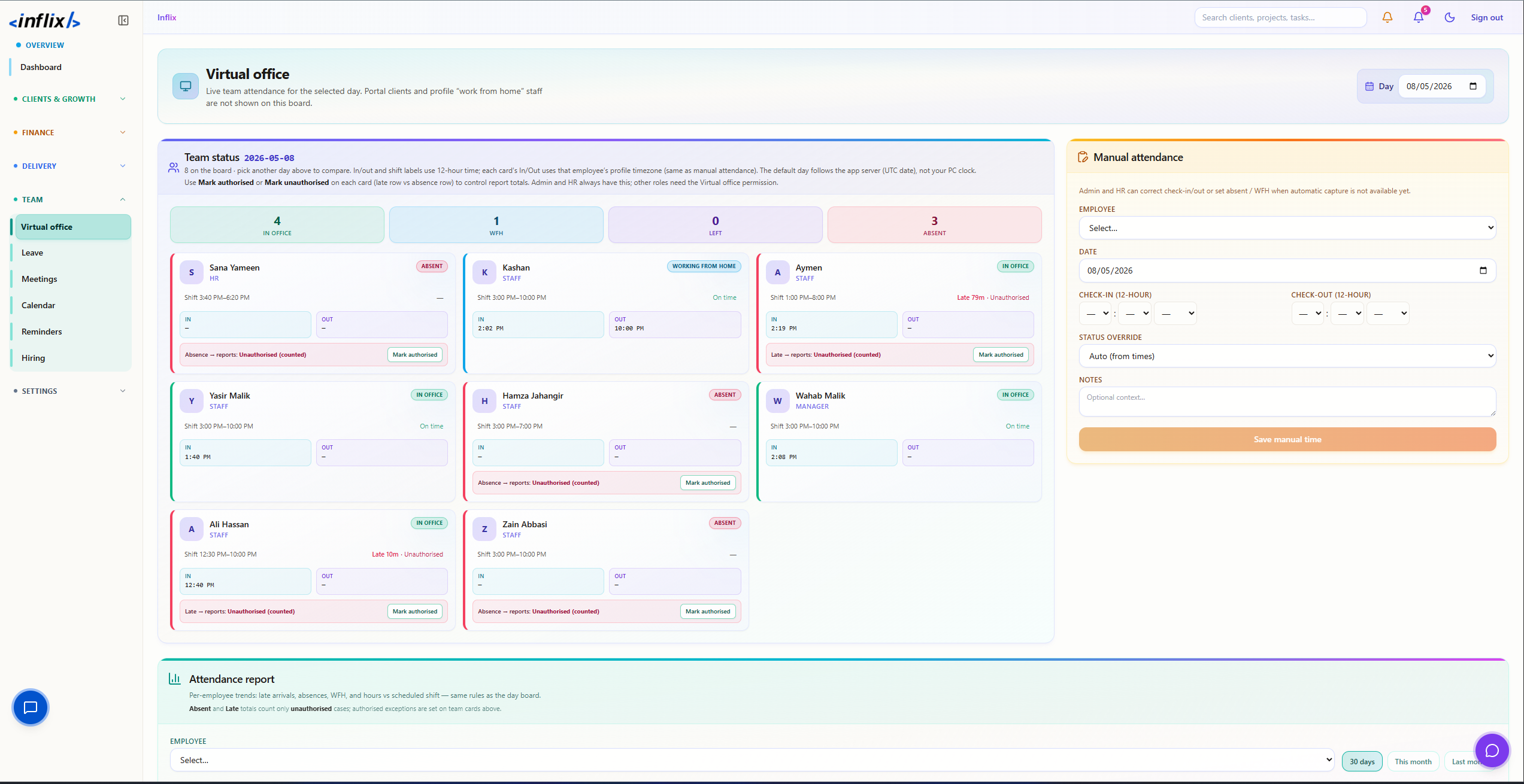 Flixhub HR and attendance