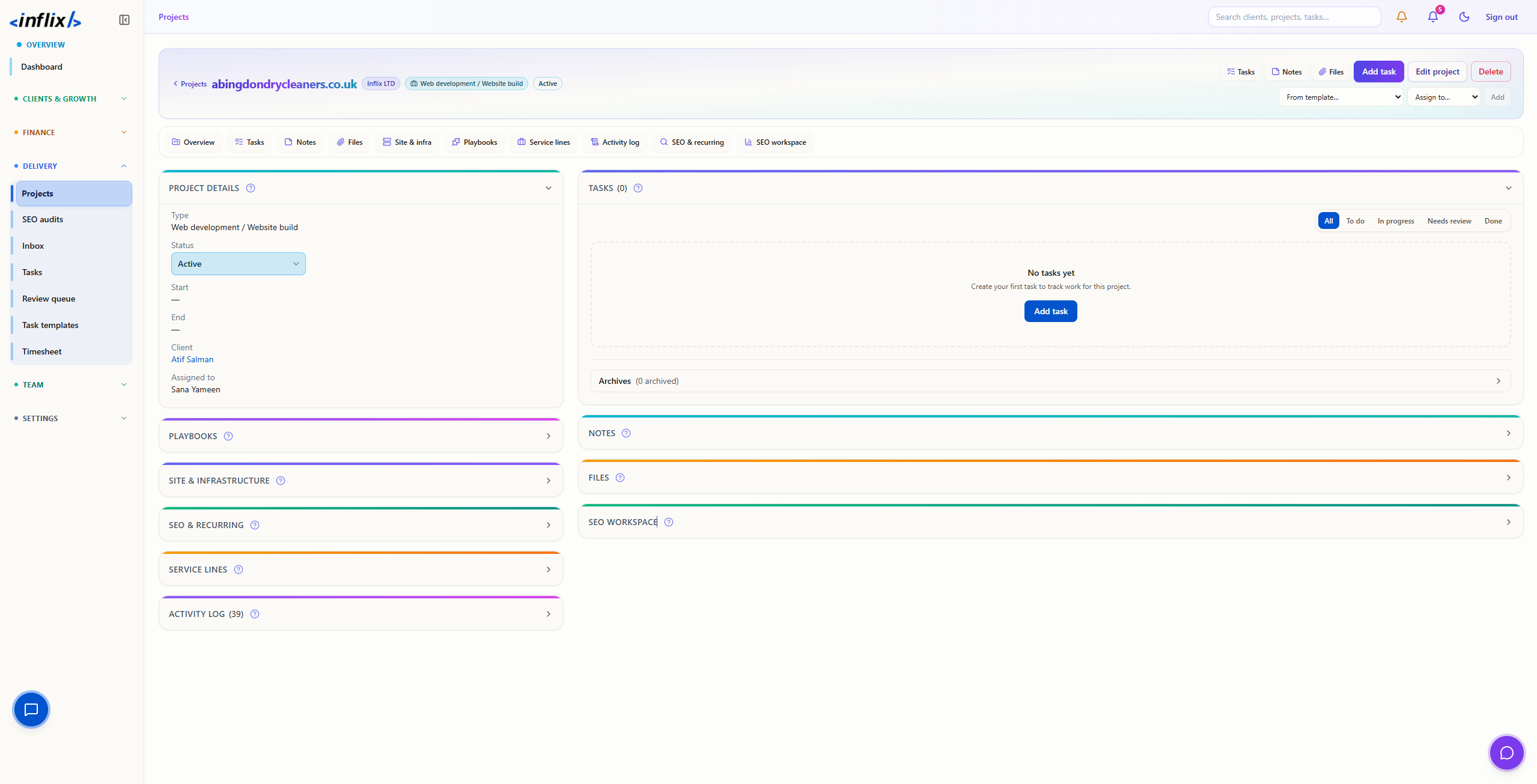 Flixhub project management