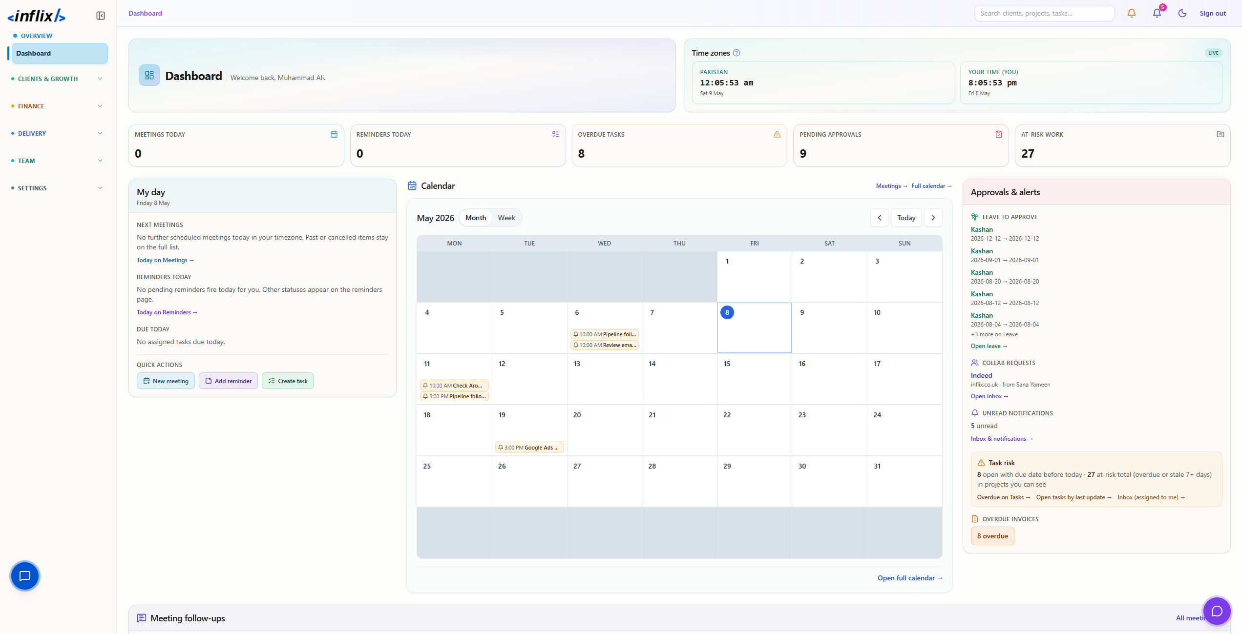 Flixhub business management dashboard